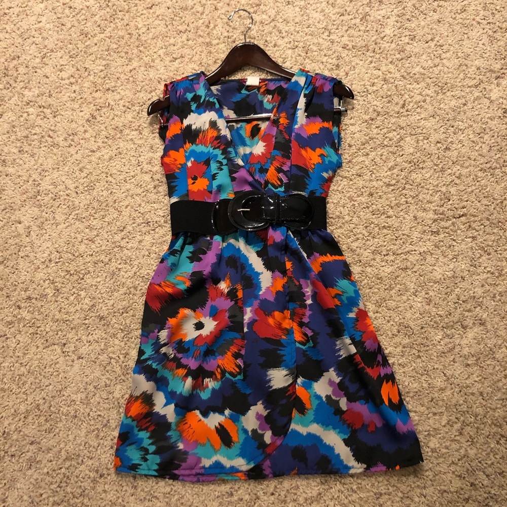 Colorful fun wrap dress.